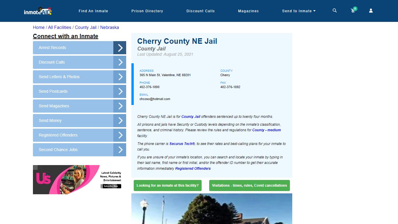 Cherry County NE Jail - Inmate Locator - Valentine, NE