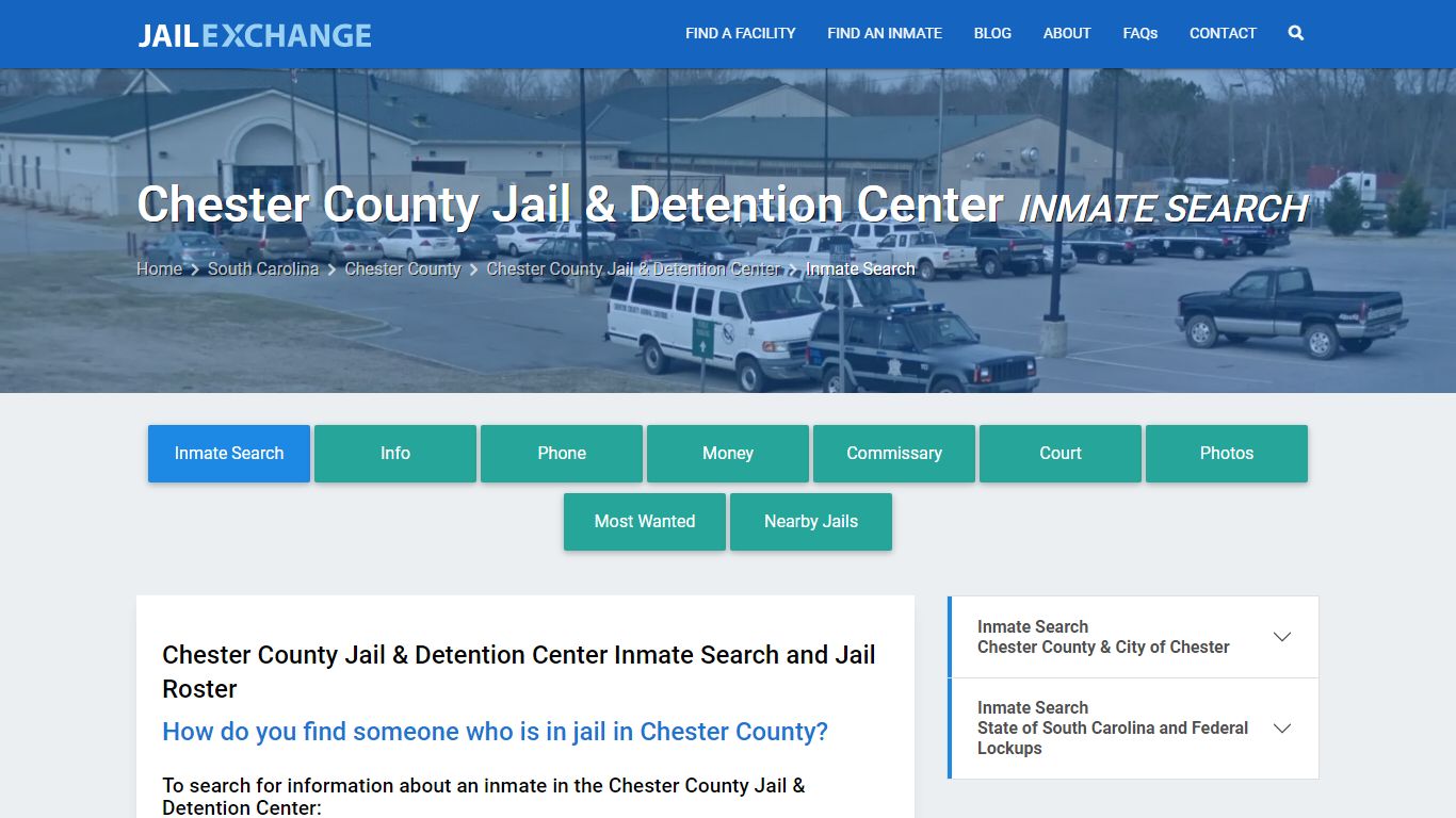 Chester County Jail & Detention Center Inmate Search