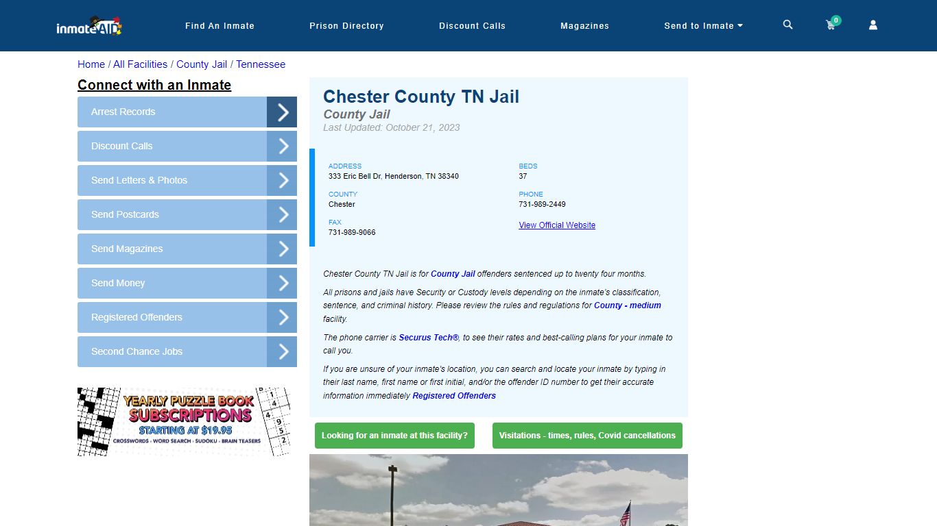 Chester County TN Jail - Inmate Locator - Henderson, TN