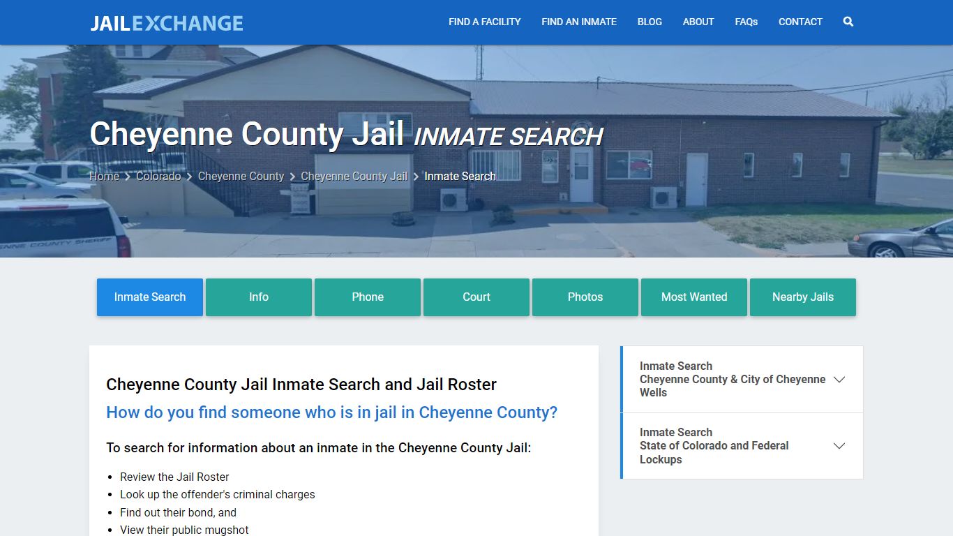Cheyenne County Jail Inmate Search - Jail Exchange