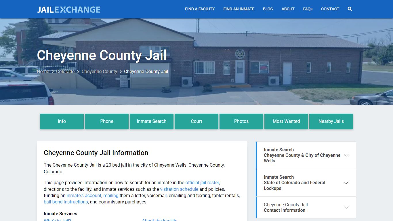 Cheyenne County Jail, CO Inmate Search, Information