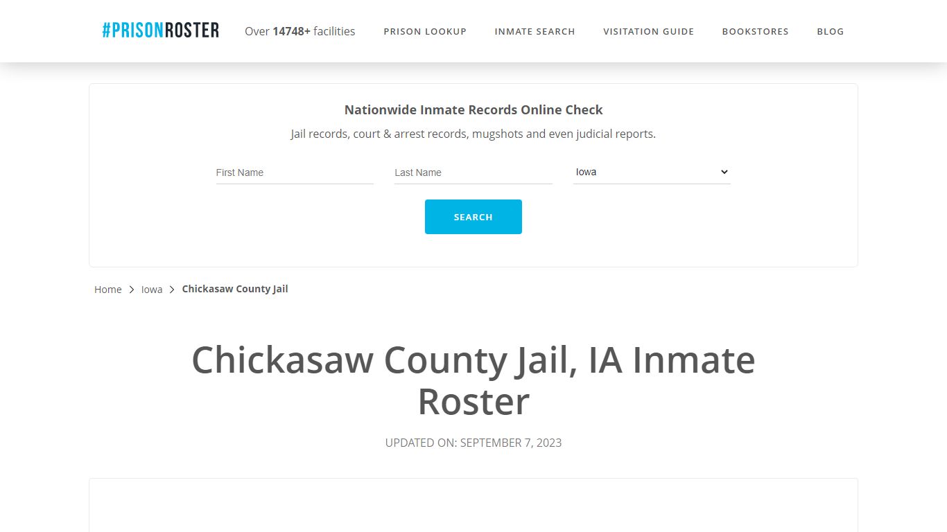 Chickasaw County Jail, IA Inmate Roster - Prisonroster