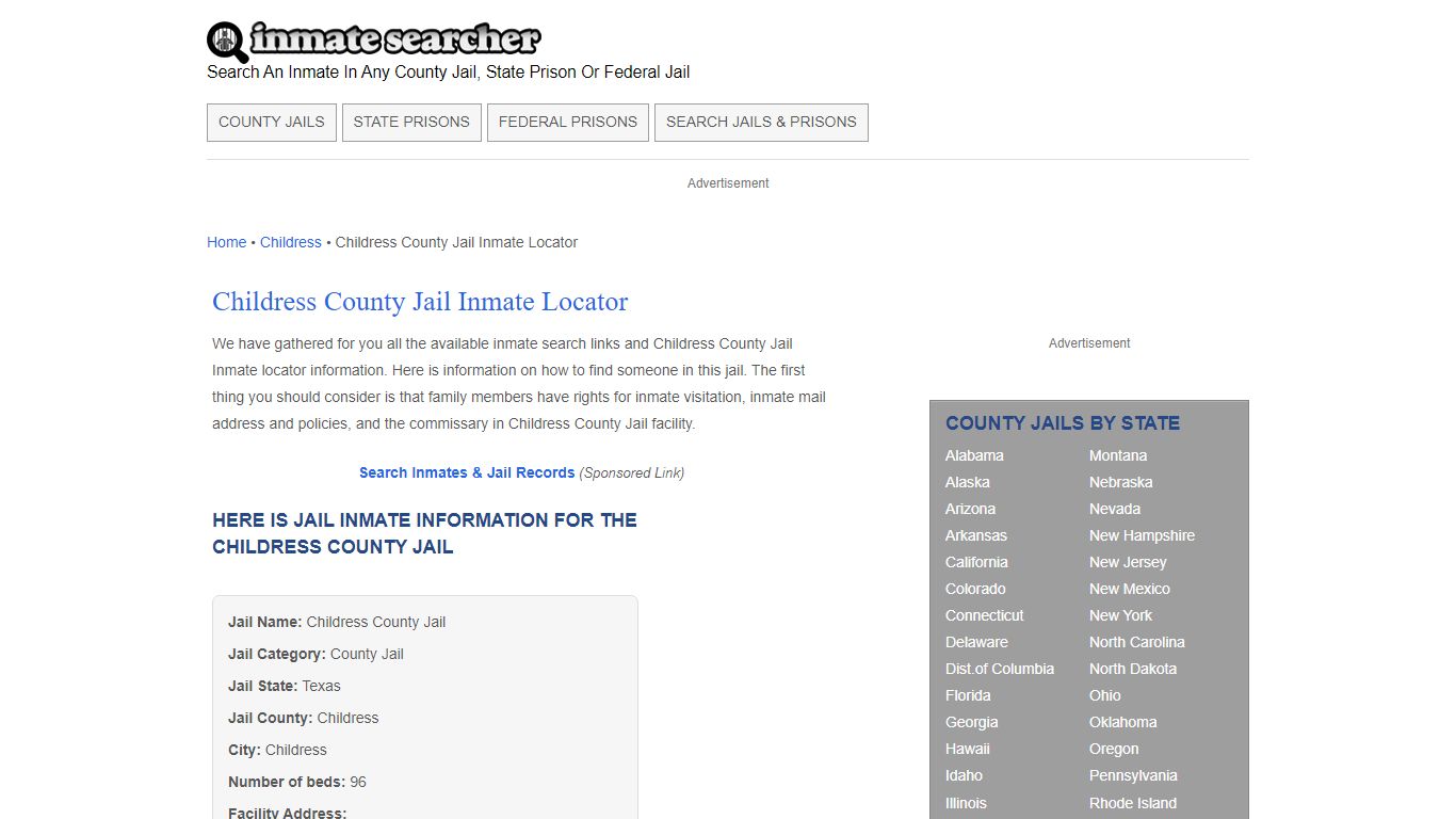Childress County Jail Inmate Locator - Inmate Searcher