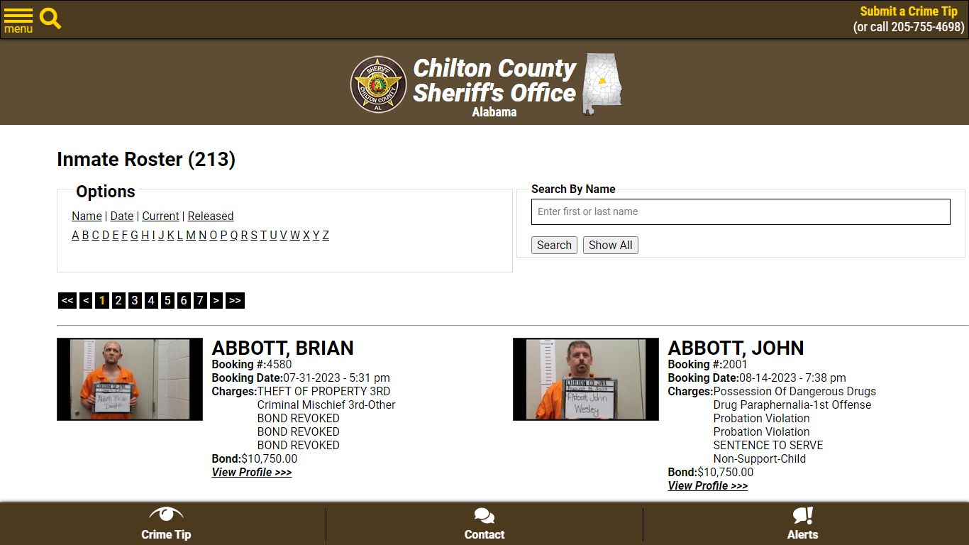 Inmate Roster - Current Inmates - Chilton County Sheriff's Office