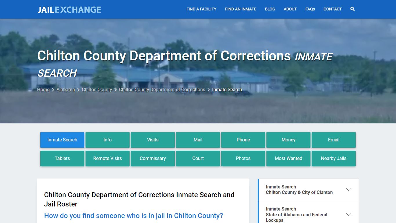 Chilton County Department of Corrections Inmate Search