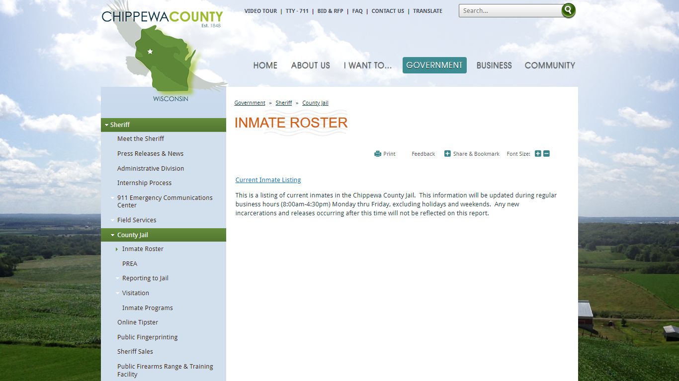 Inmate Roster | Chippewa County, Wi