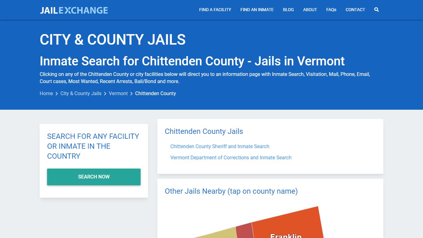 Inmate Search for Chittenden County | Jails in Vermont - Jail Exchange