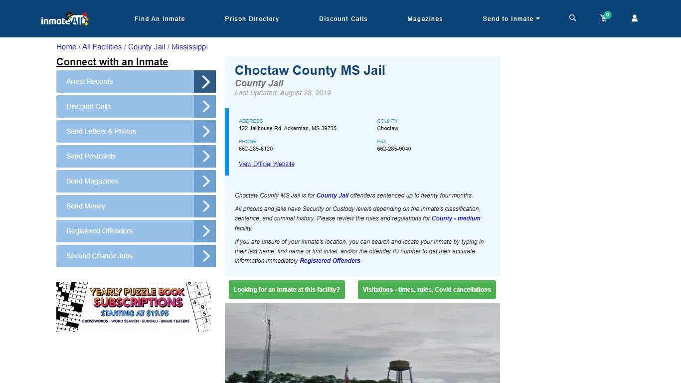 Choctaw County MS Jail - Inmate Locator - Ackerman, MS