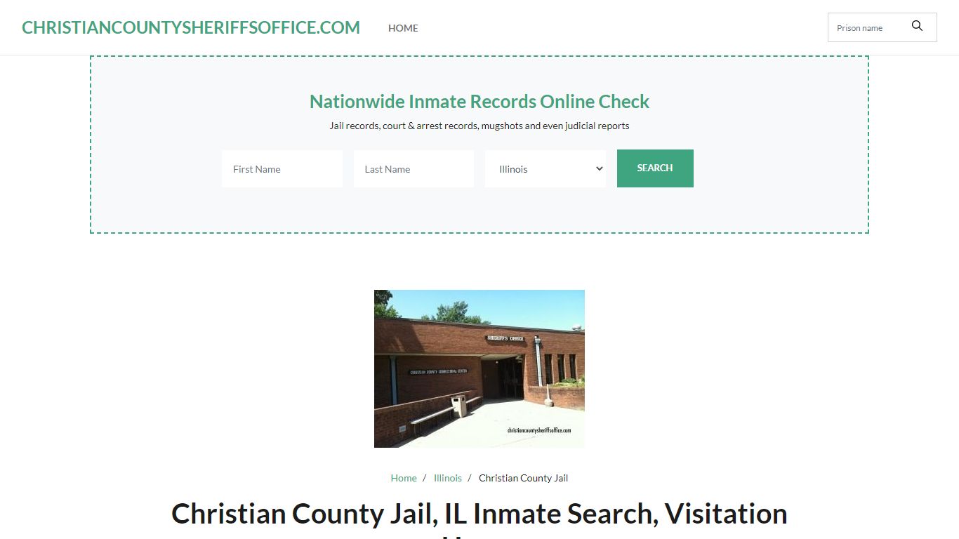 Christian County Jail, IL Inmate Search, Visitation Hours