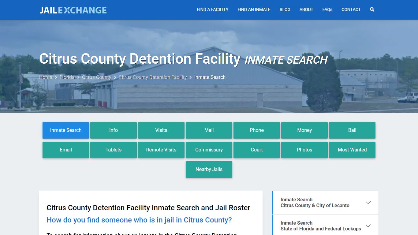 Citrus County Detention Facility Inmate Search - Jail Exchange
