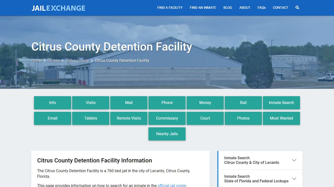 Citrus County Detention Facility, FL Inmate Search, Information
