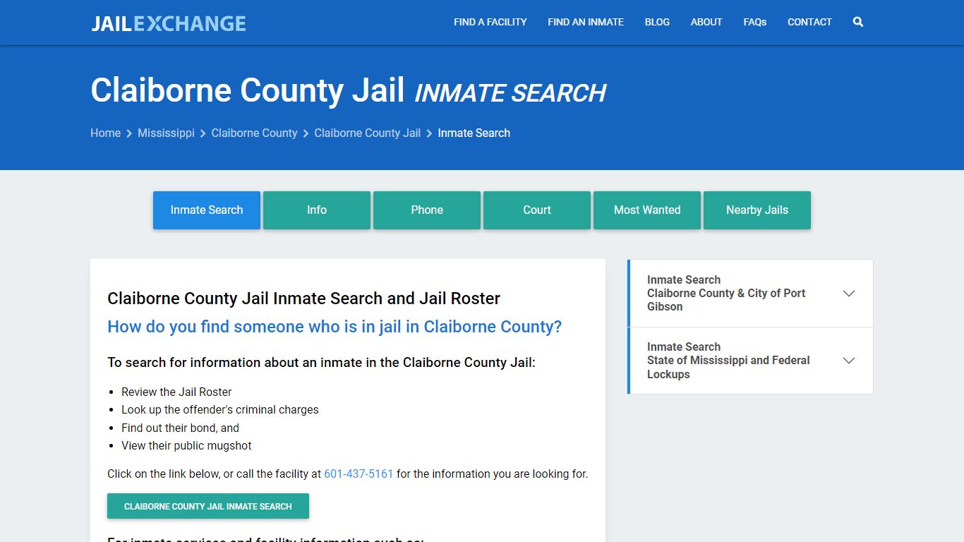 Inmate Search: Roster & Mugshots - Claiborne County Jail, MS