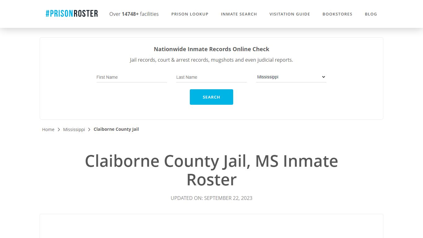 Claiborne County Jail, MS Inmate Roster - Prisonroster