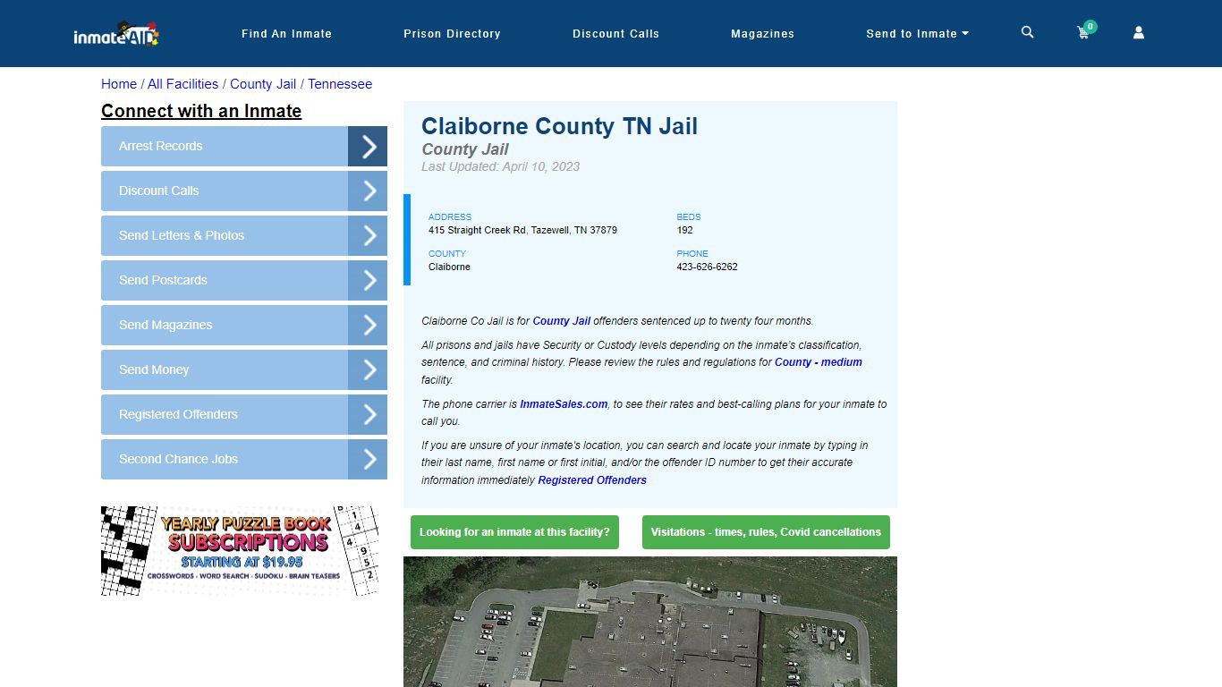 Claiborne County TN Jail - Inmate Locator - Tazewell, TN