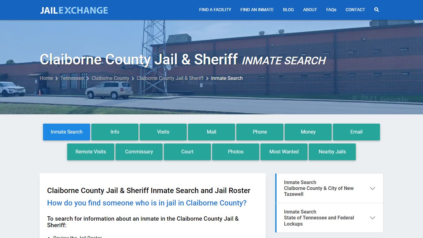 Claiborne County Jail & Sheriff Inmate Search - Jail Exchange