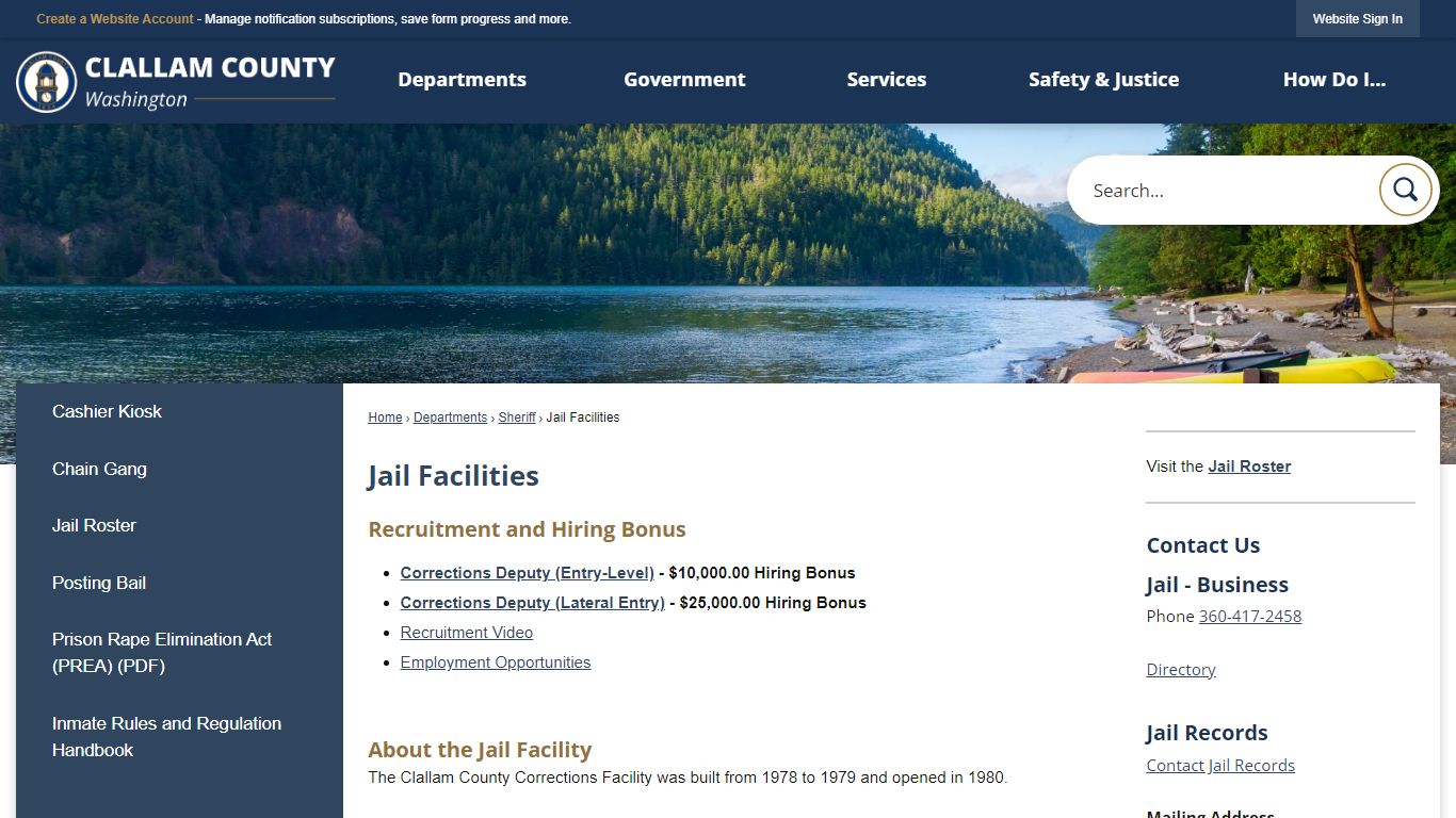 Jail Facilities | Clallam County, WA