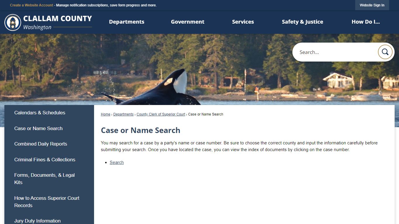 Case or Name Search | Clallam County, WA