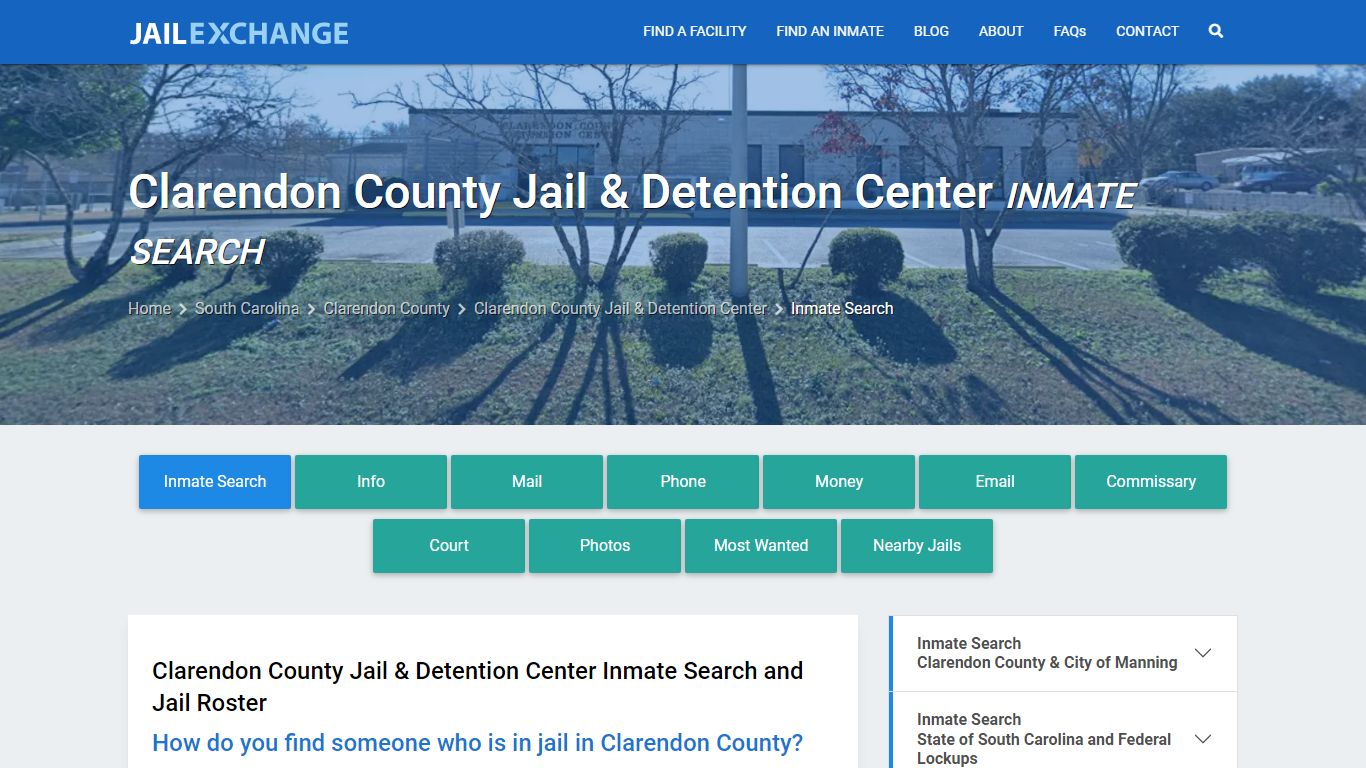 Clarendon County Jail & Detention Center Inmate Search