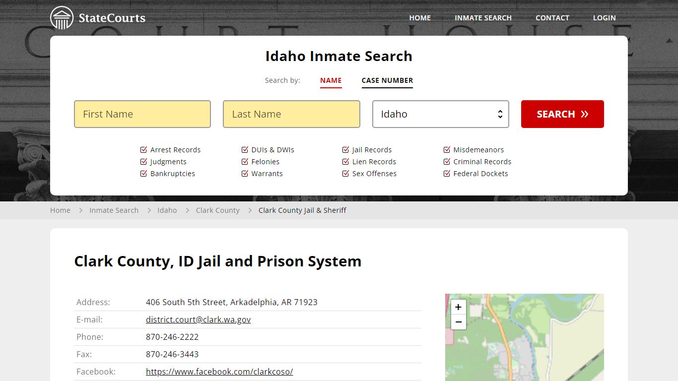 Clark County Jail & Sheriff Inmate Records Search, Idaho - StateCourts
