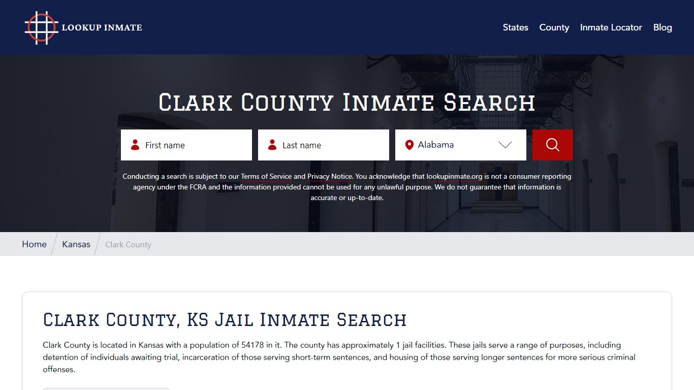 Clark County, Kansas Jail Inmate Search - Lookup Inmate