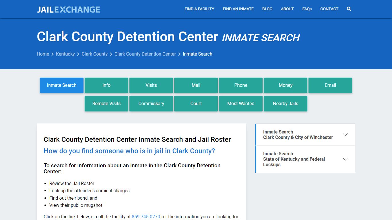 Clark County Detention Center Inmate Search - Jail Exchange