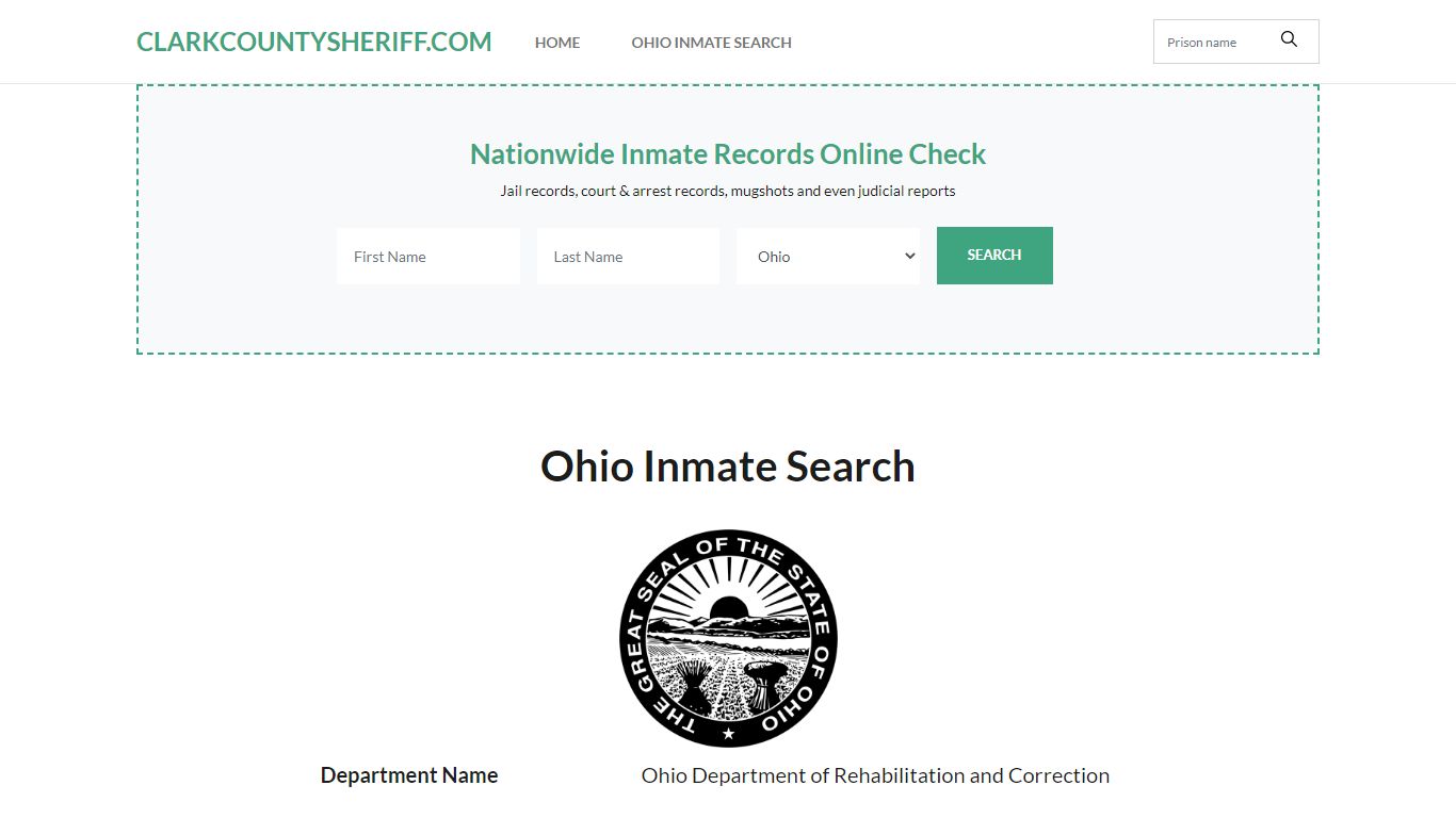 Ohio Inmate Search, Jail Rosters - Clark County Sheriff