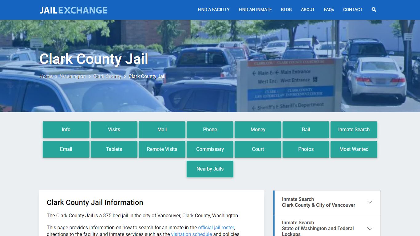 Clark County Jail, WA Inmate Search, Information