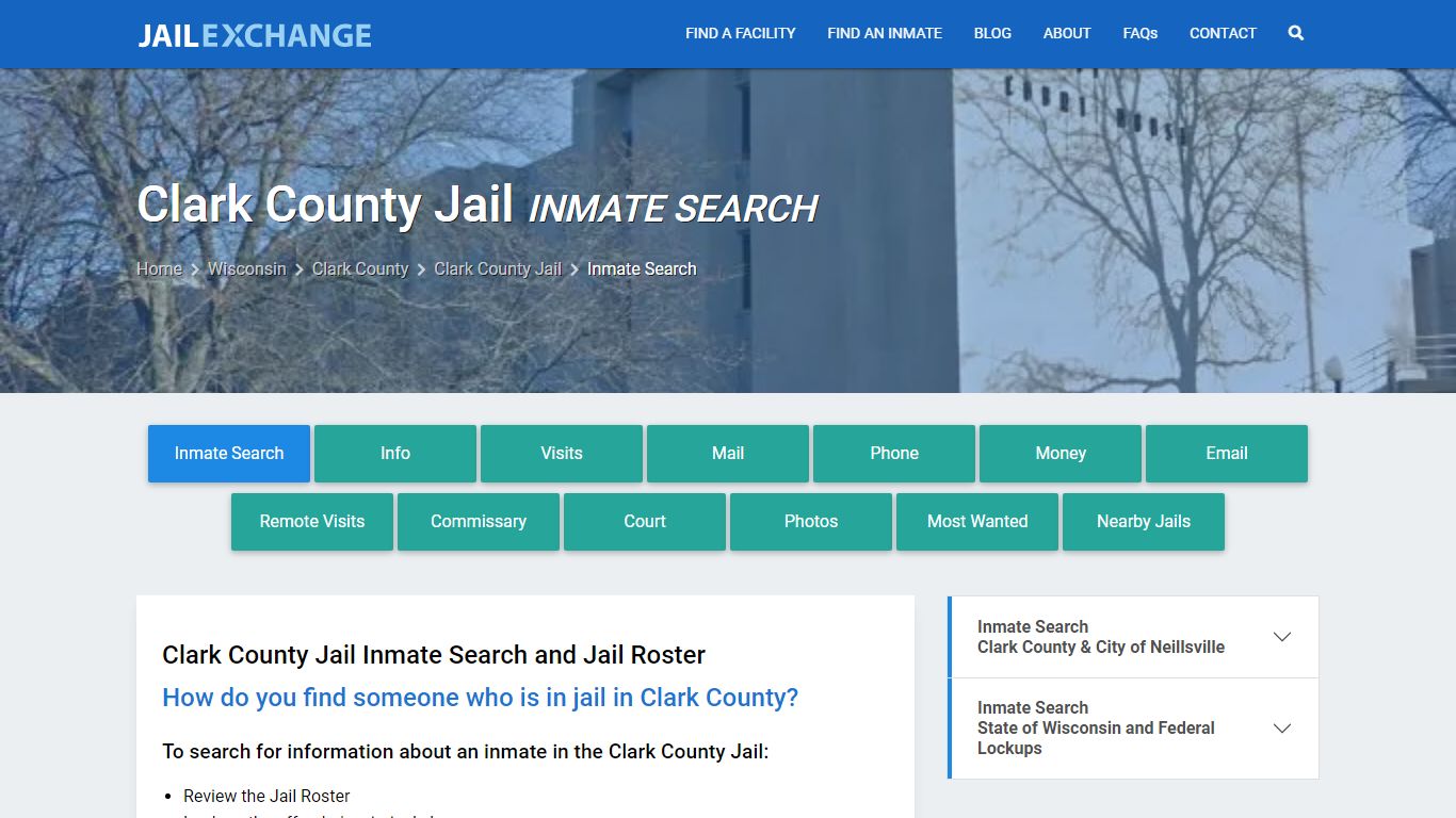 Inmate Search: Roster & Mugshots - Clark County Jail, WI