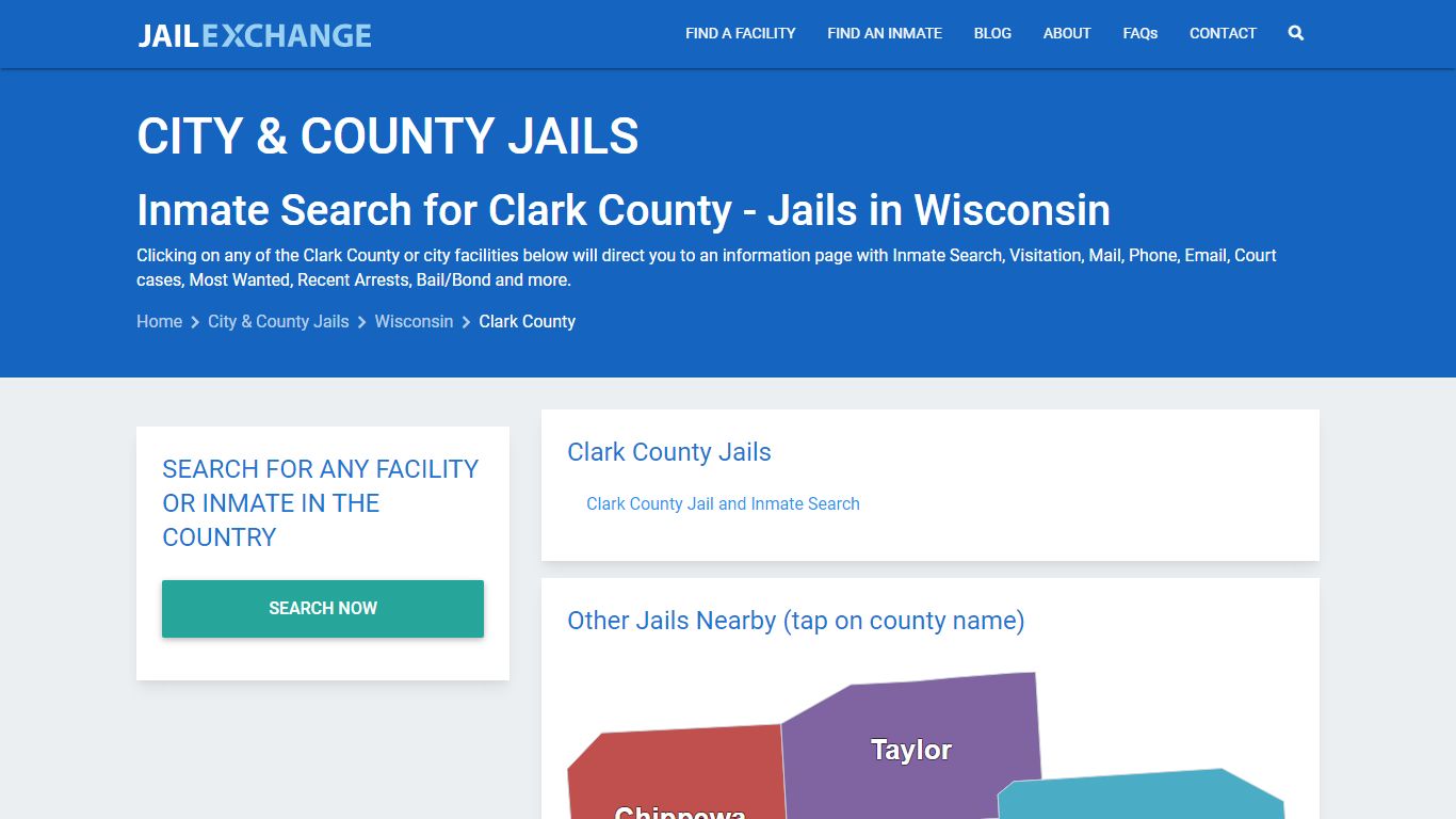 Inmate Search for Clark County | Jails in Wisconsin - Jail Exchange