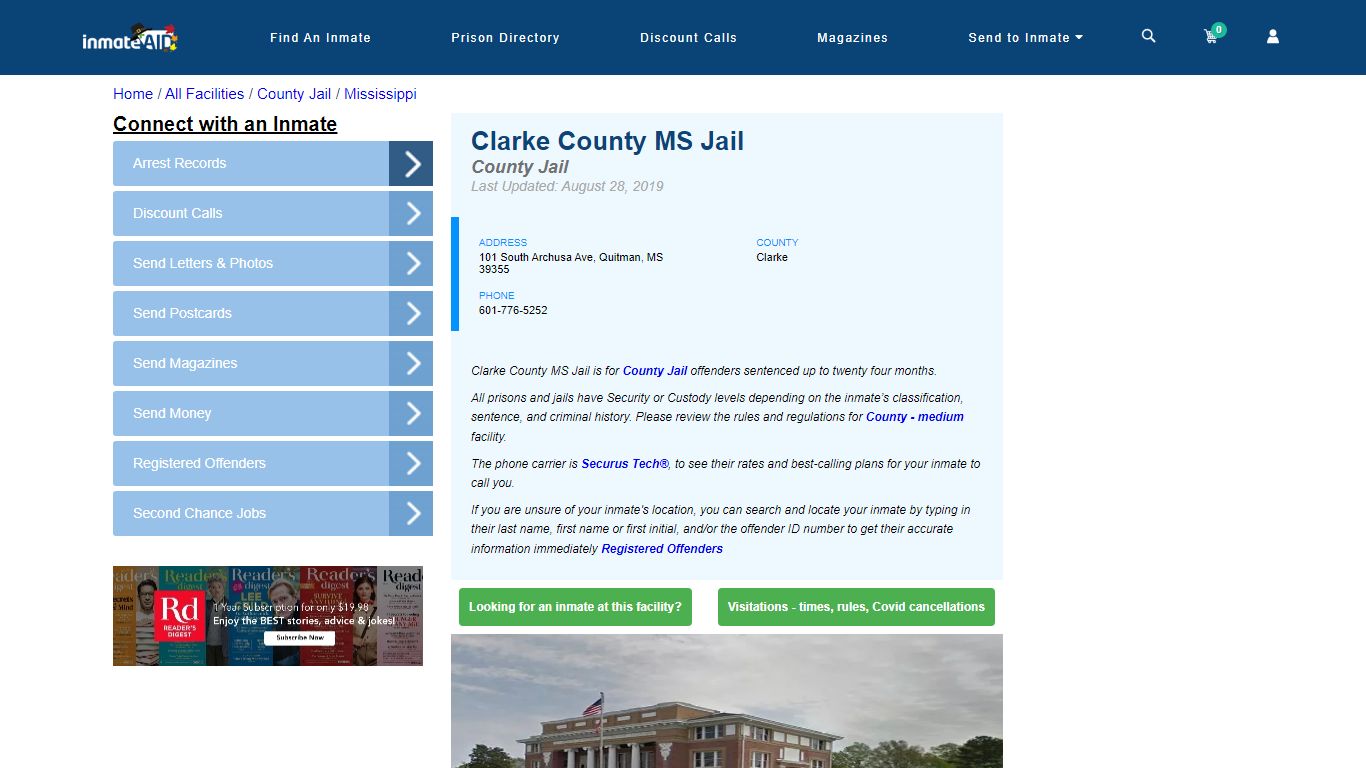 Clarke County MS Jail - Inmate Locator - Quitman, MS