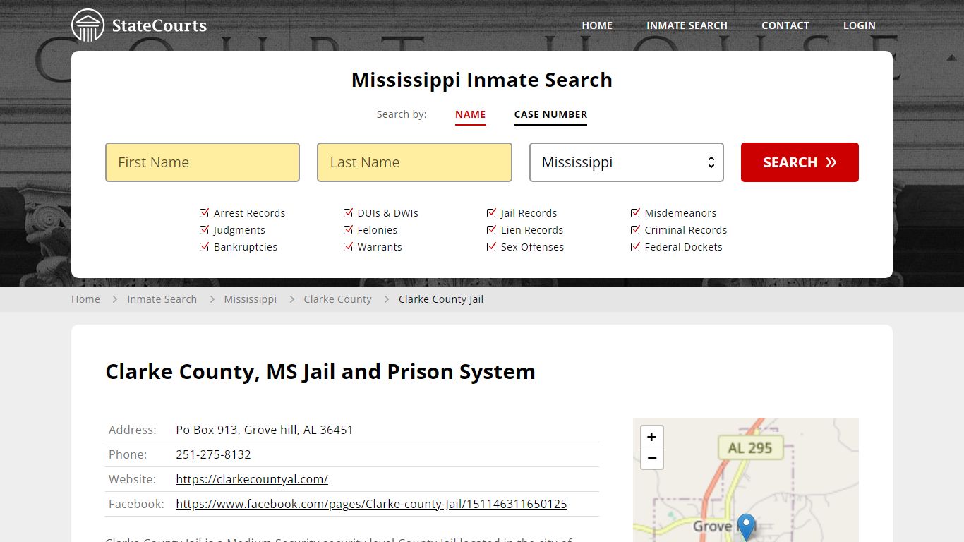 Clarke County Jail Inmate Records Search, Mississippi - StateCourts