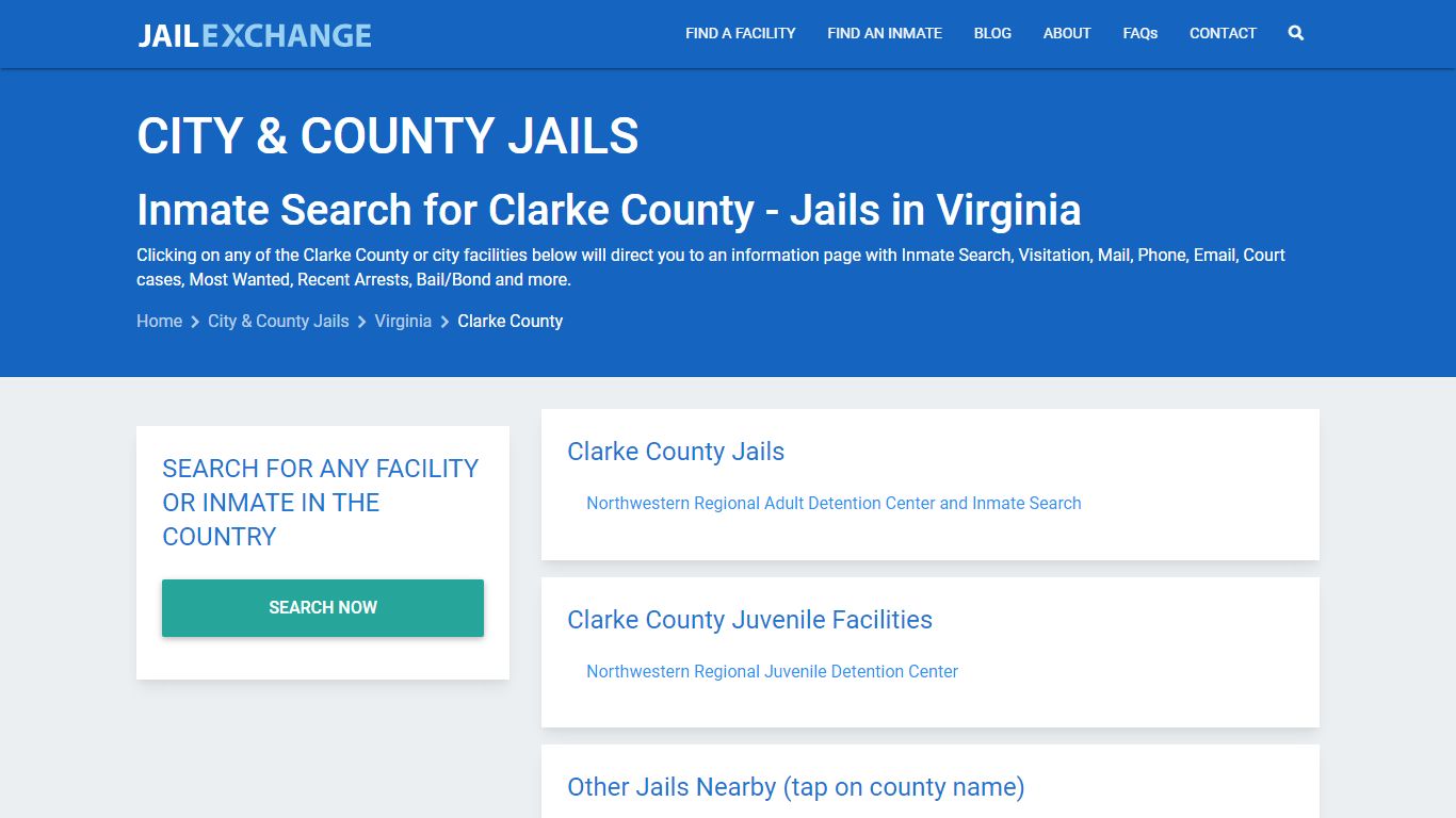 Inmate Search for Clarke County | Jails in Virginia - Jail Exchange