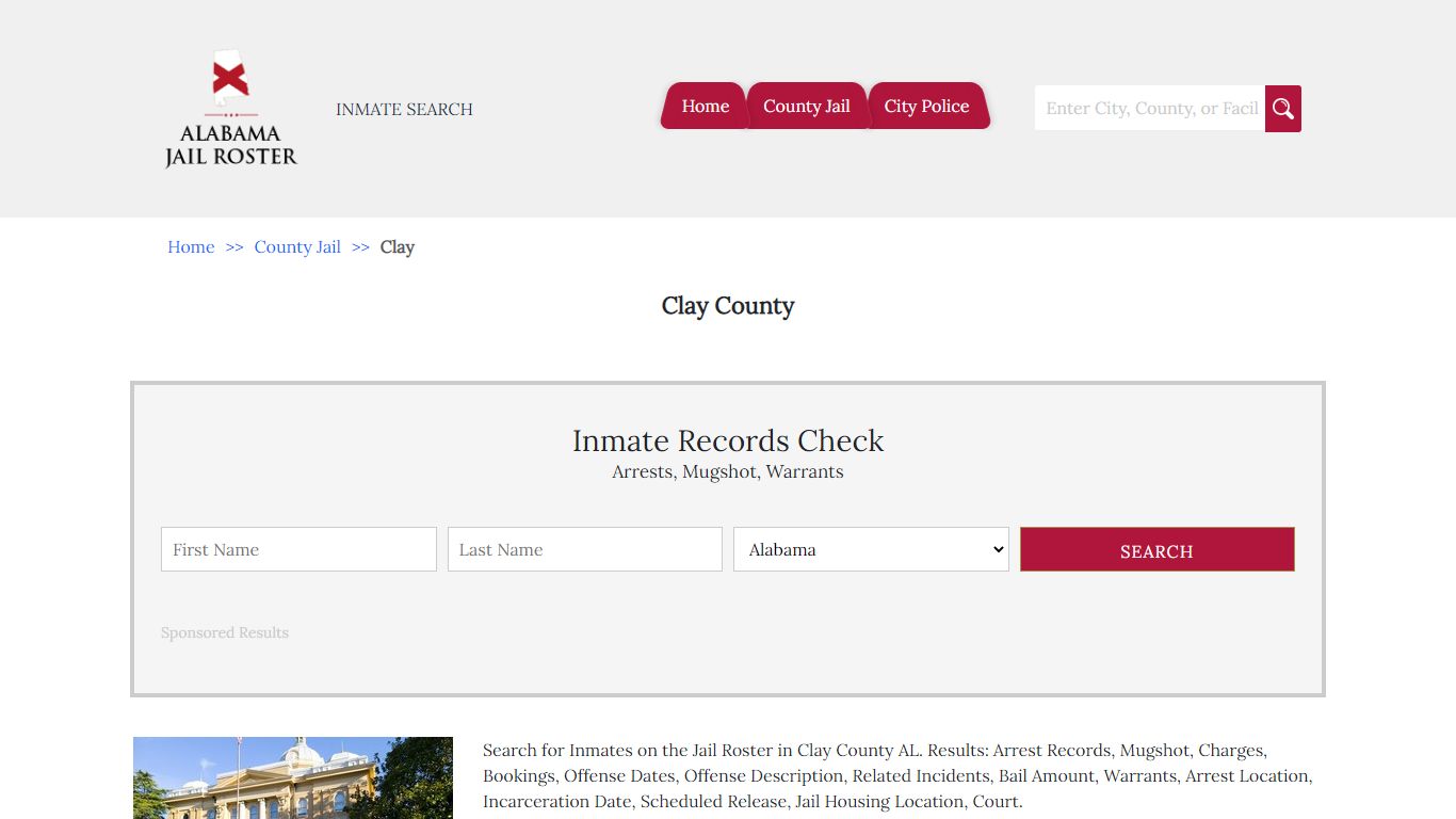 Clay County | Alabama Jail Inmate Search
