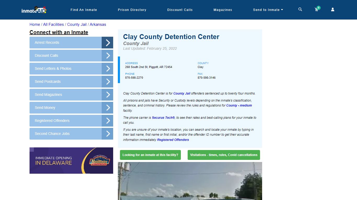 Clay County Detention Center - Inmate Locator - Piggott, AR