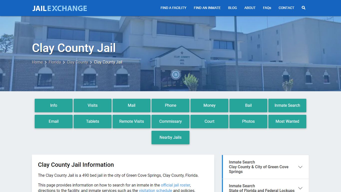 Clay County Jail, FL Inmate Search, Information