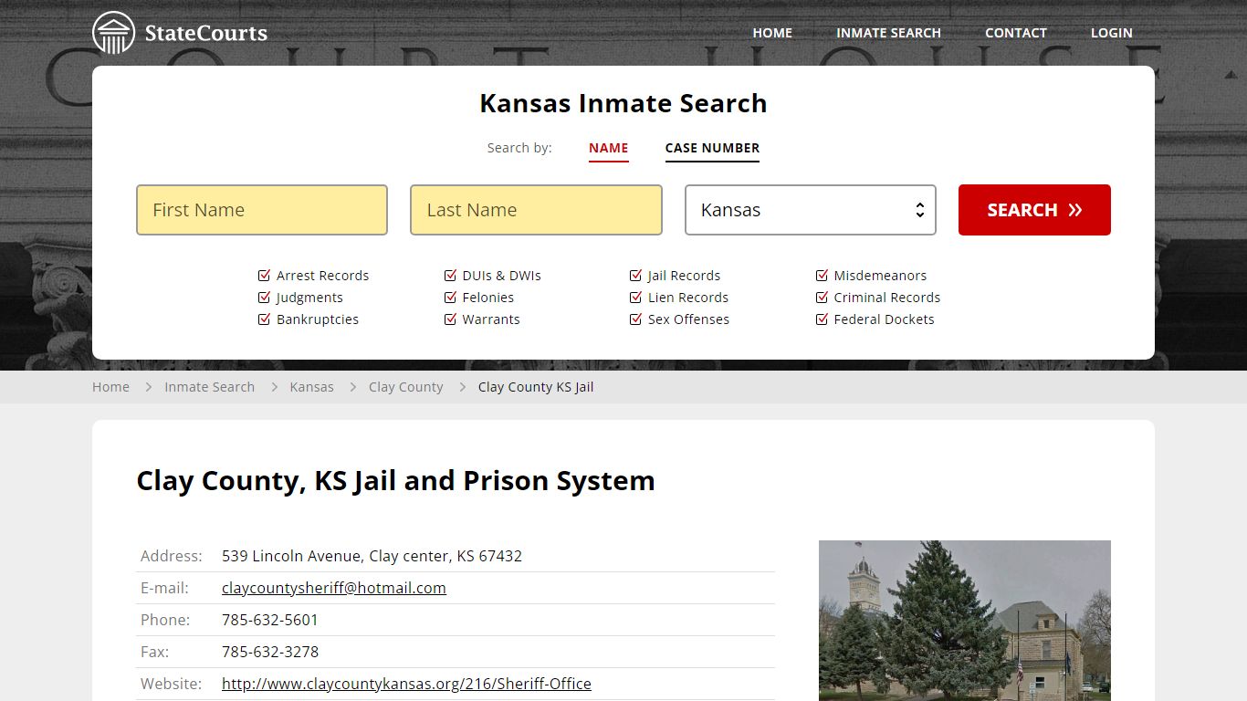 Clay County KS Jail Inmate Records Search, Kansas - StateCourts