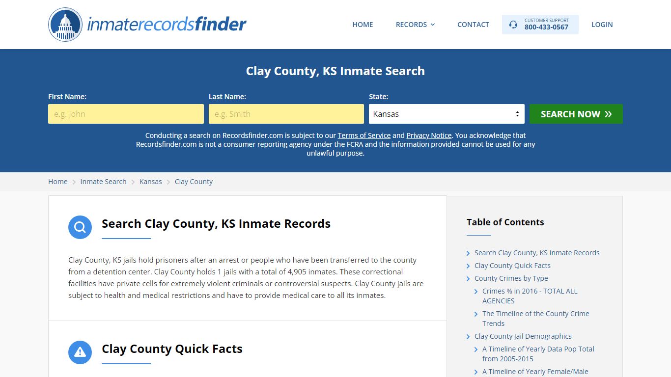 Clay County, KS Inmate Lookup & Jail Records Online
