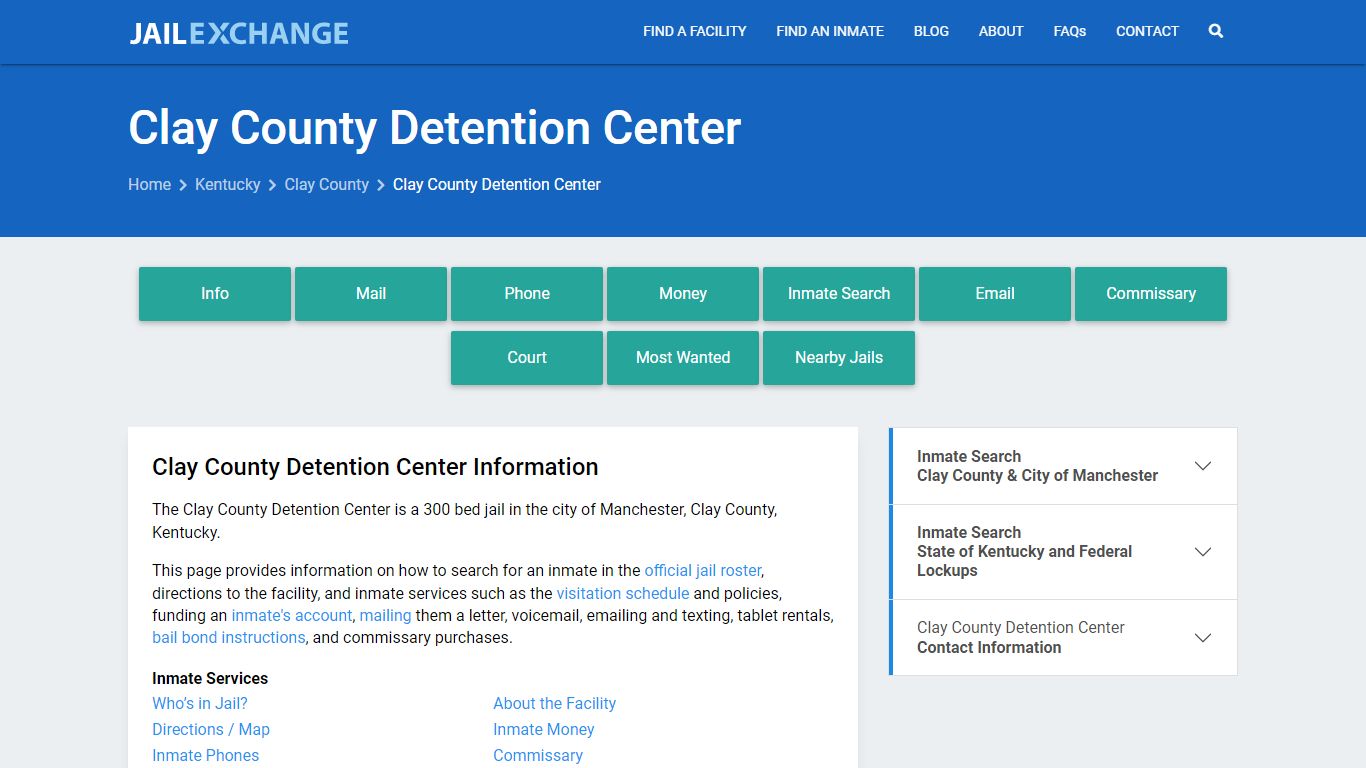 Clay County Detention Center, KY Inmate Search, Information - Jail Exchange