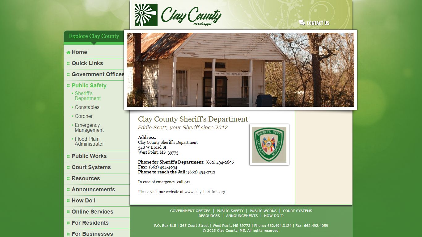 Clay County, Mississippi | Sheriff’s Department