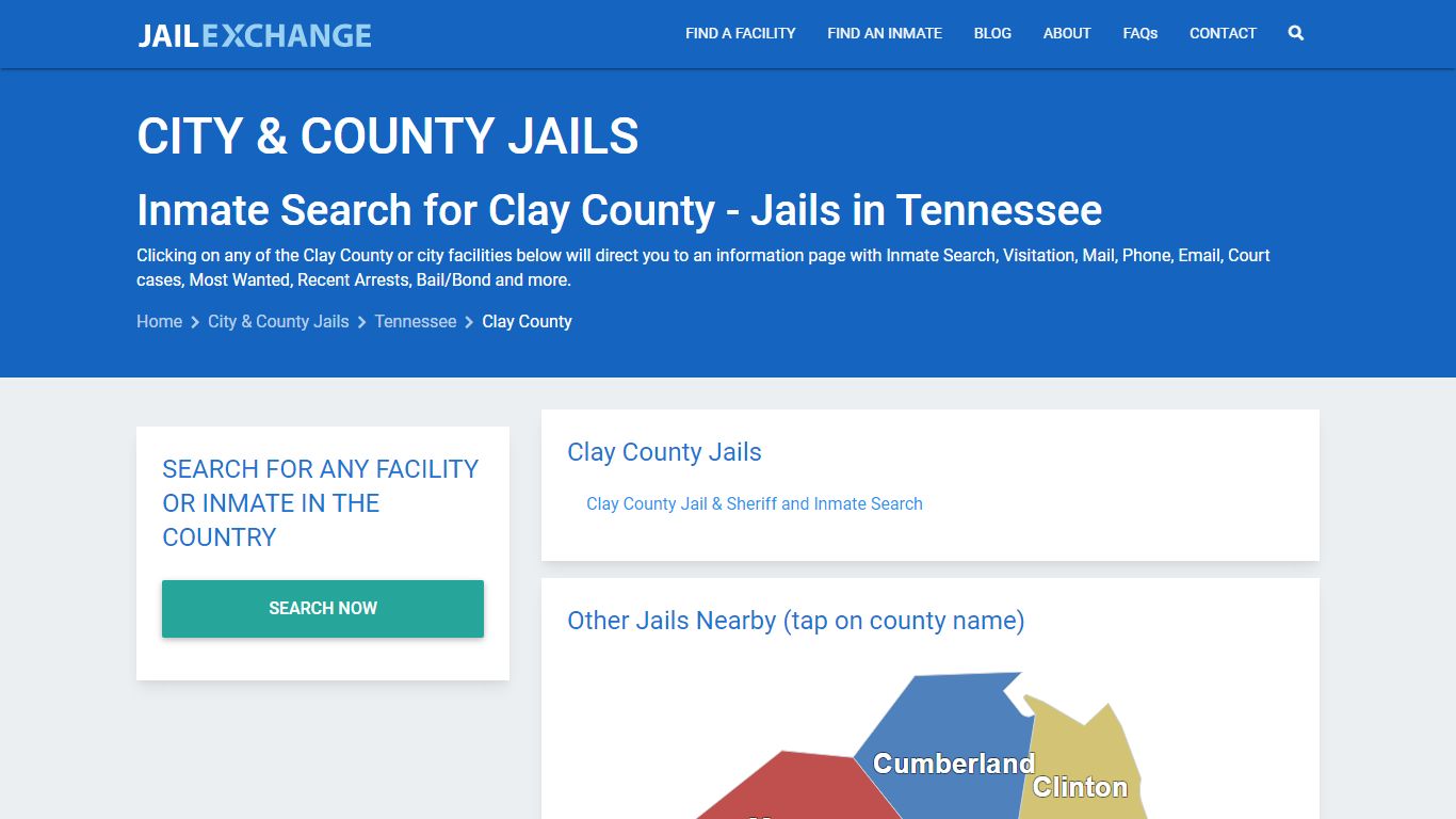 Inmate Search for Clay County | Jails in Tennessee - Jail Exchange