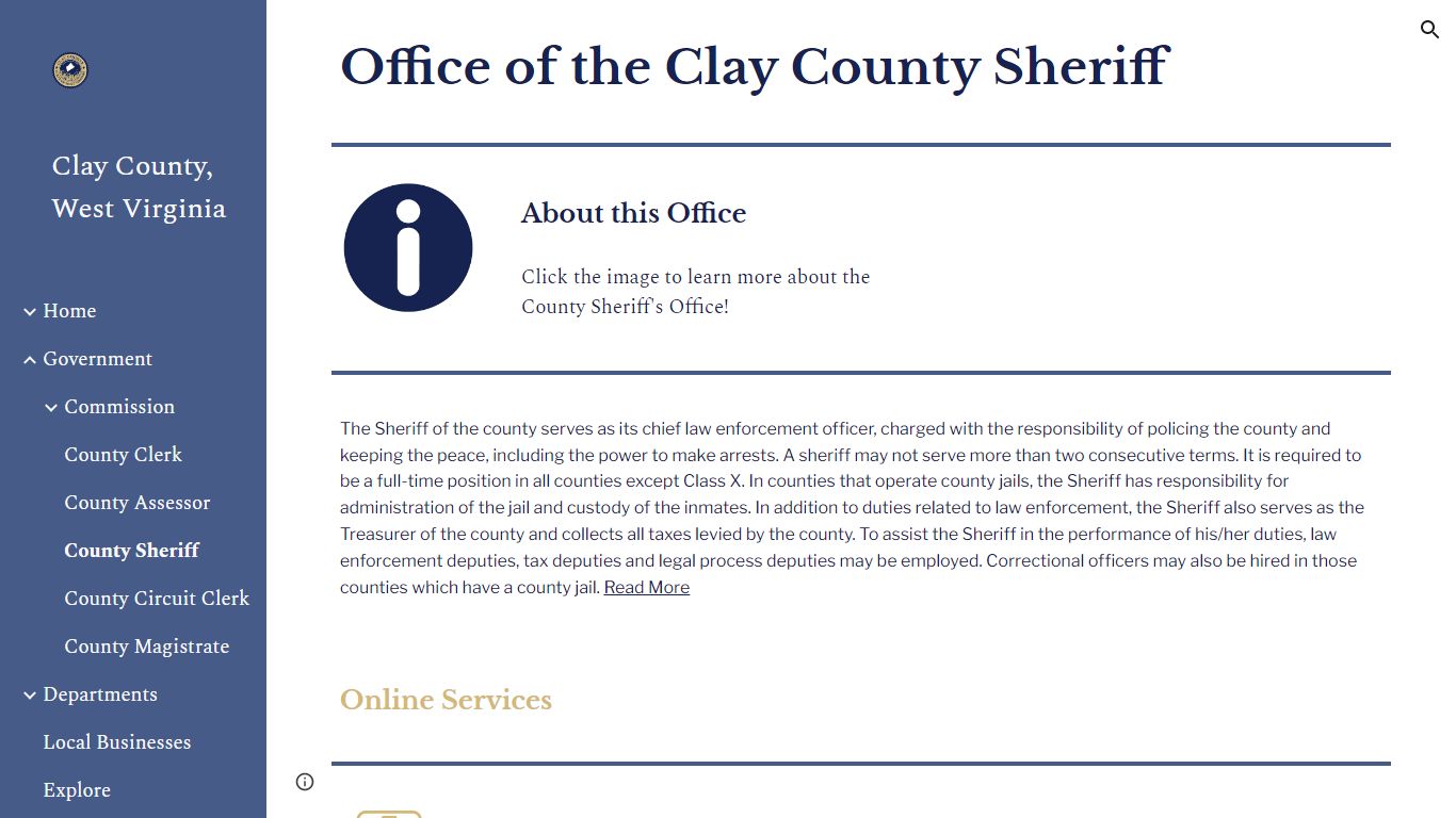 Clay County, West Virginia - County Sheriff