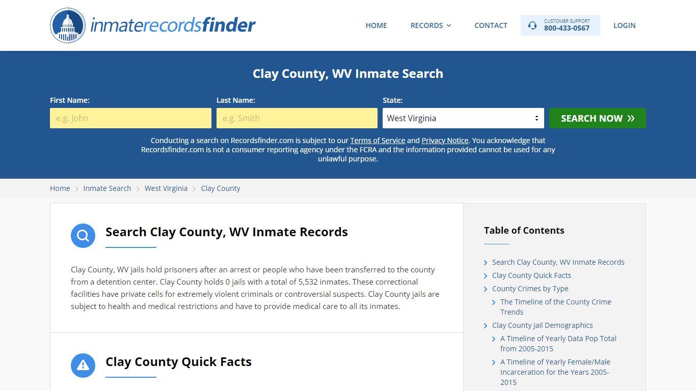Clay County, WV Inmate Lookup & Jail Records Online