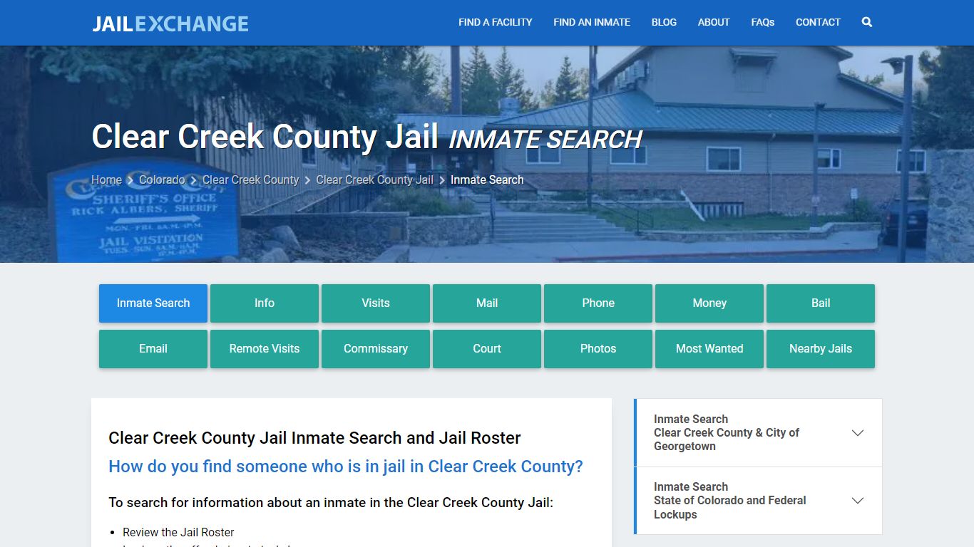 Clear Creek County Jail Inmate Search - Jail Exchange