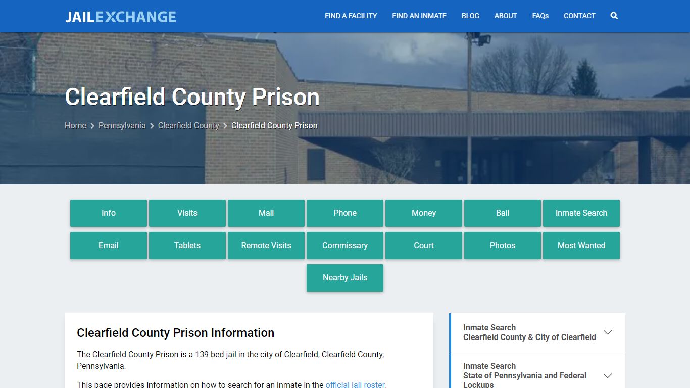 Clearfield County Prison, PA Inmate Search, Information - Jail Exchange