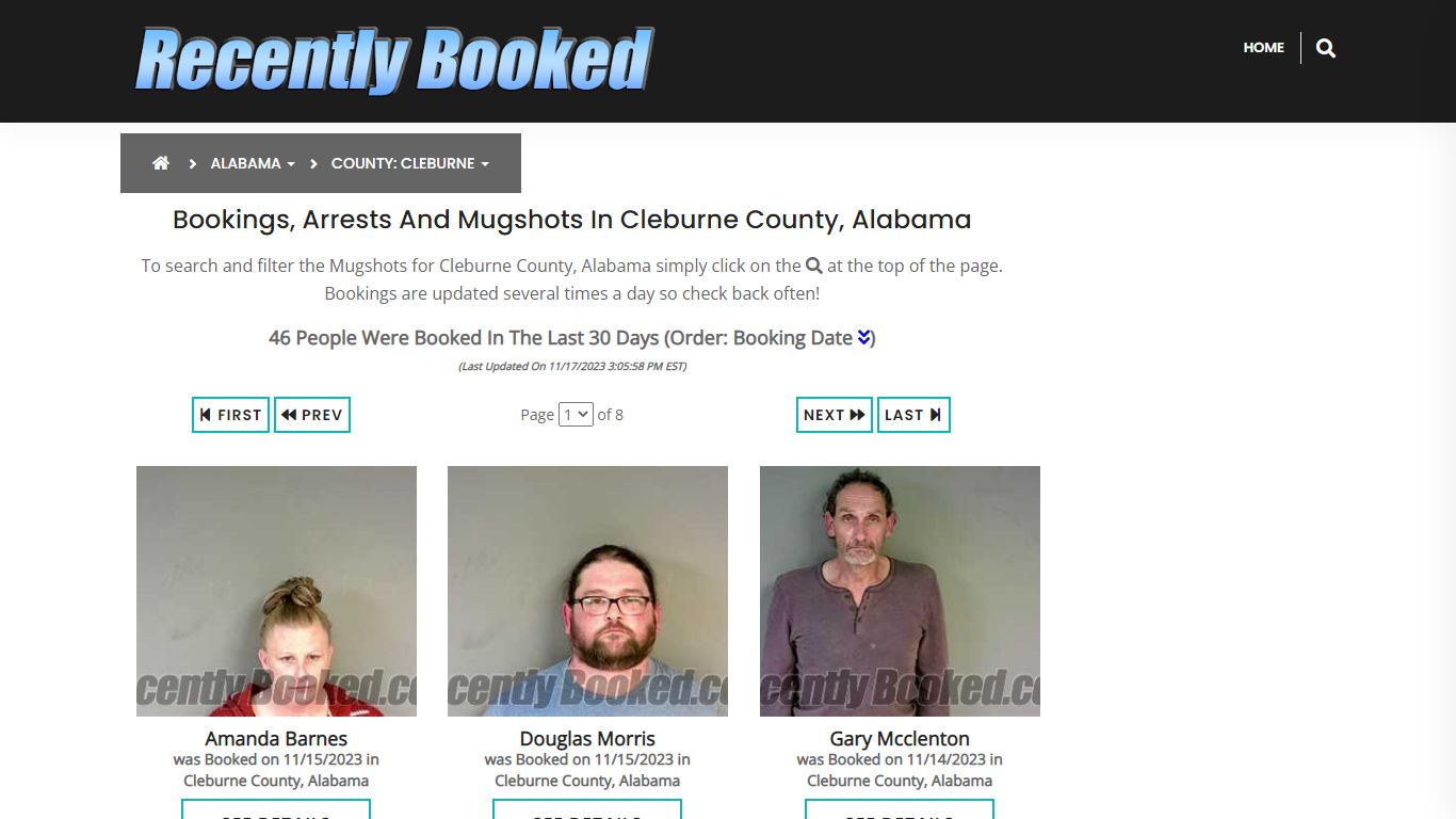 Bookings, Arrests and Mugshots in Cleburne County, Alabama