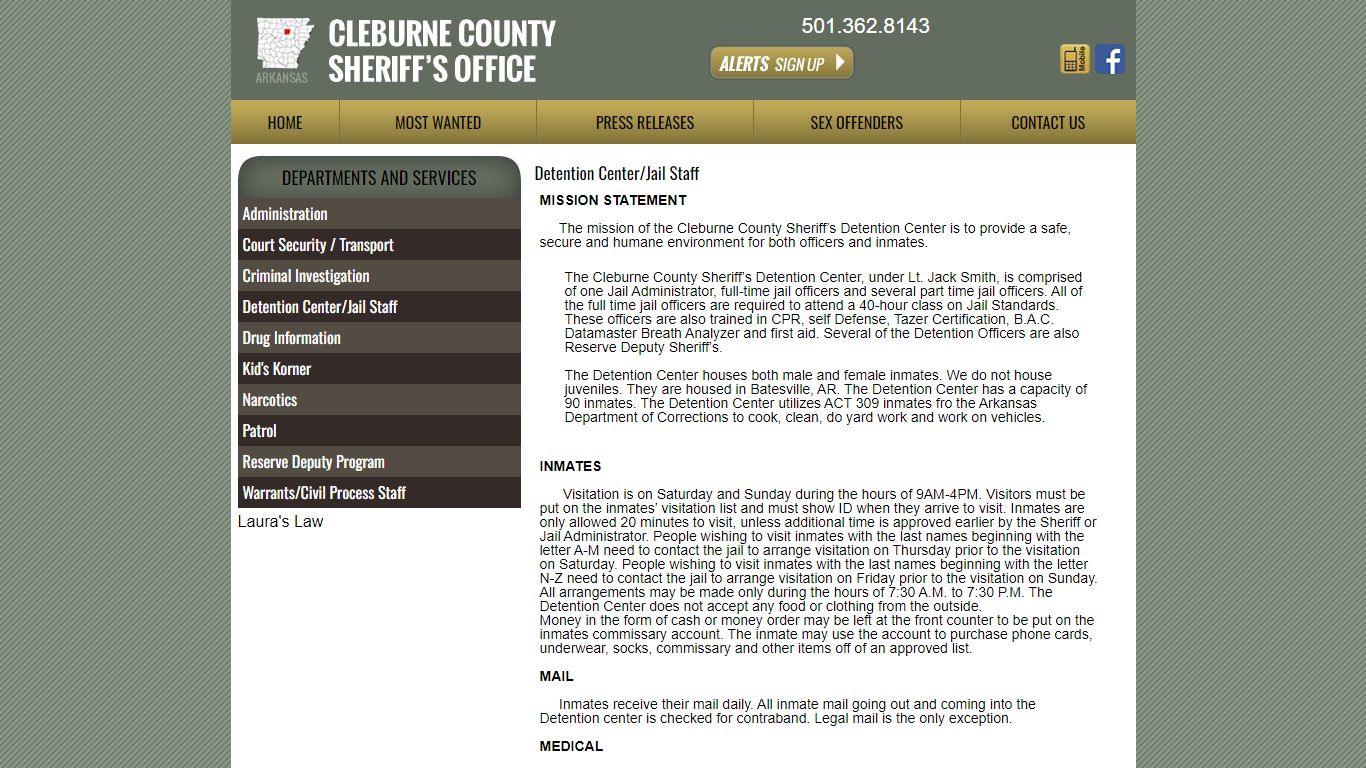 Detention Center/Jail Staff - Cleburne County Sheriff AR