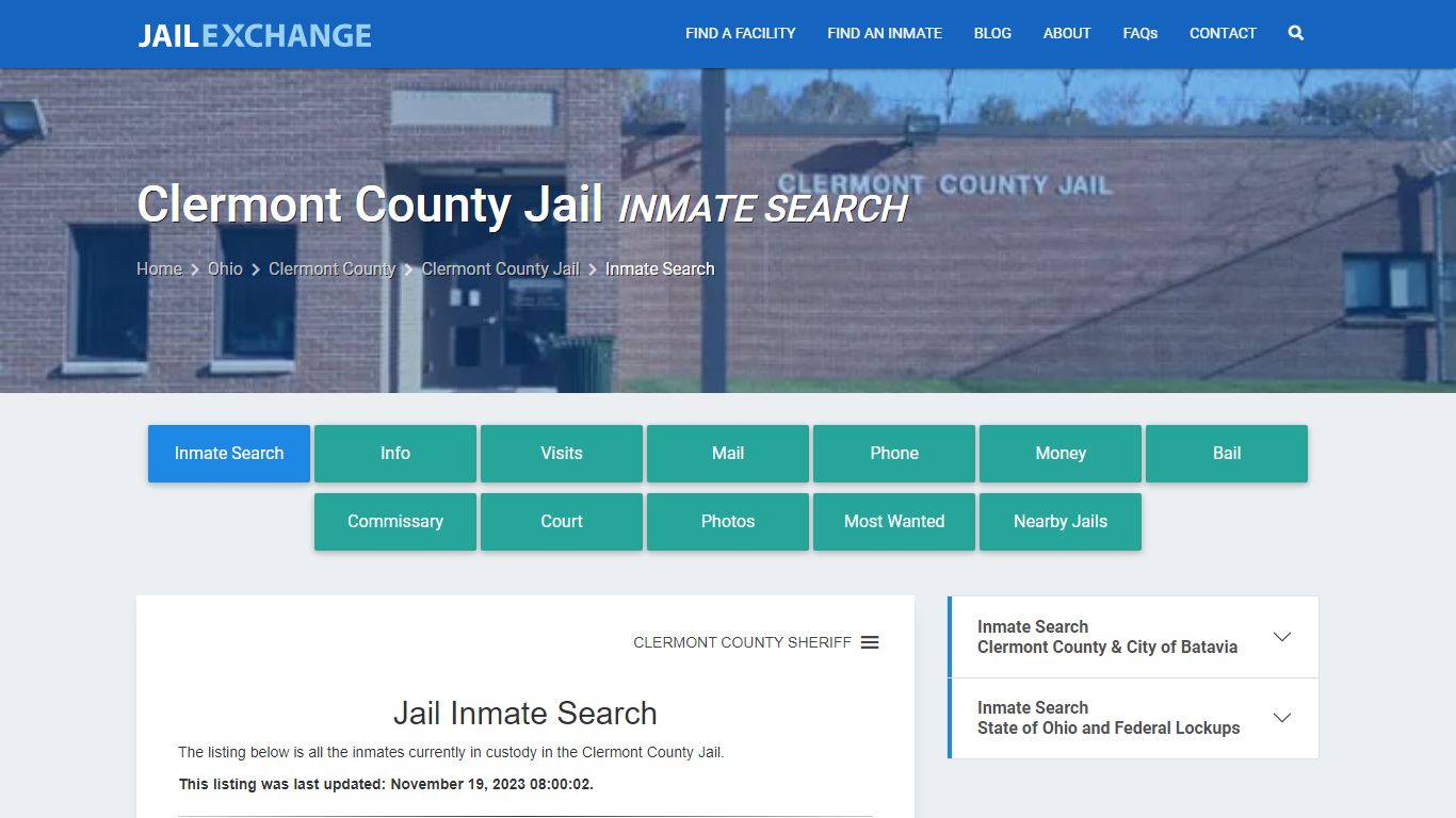 Inmate Search: Roster & Mugshots - Clermont County Jail, OH