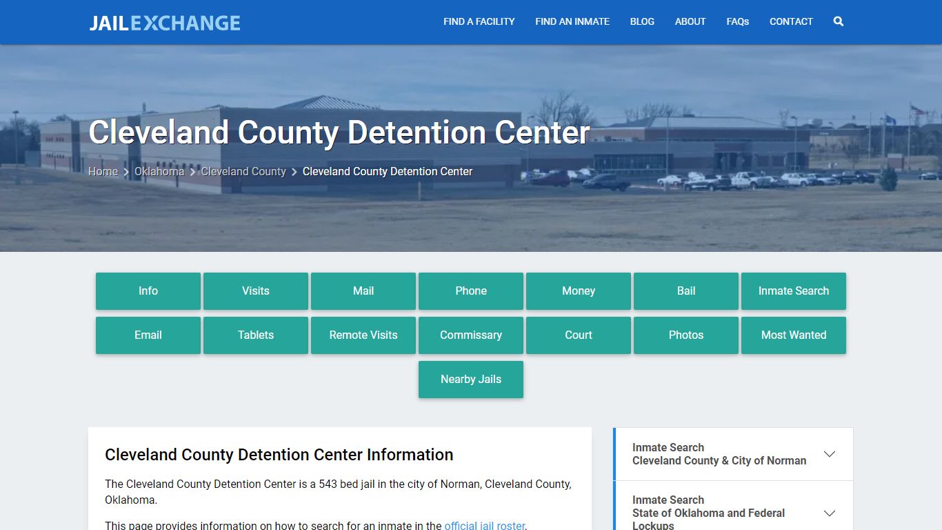 Cleveland County Detention Center, OK Inmate Search, Information