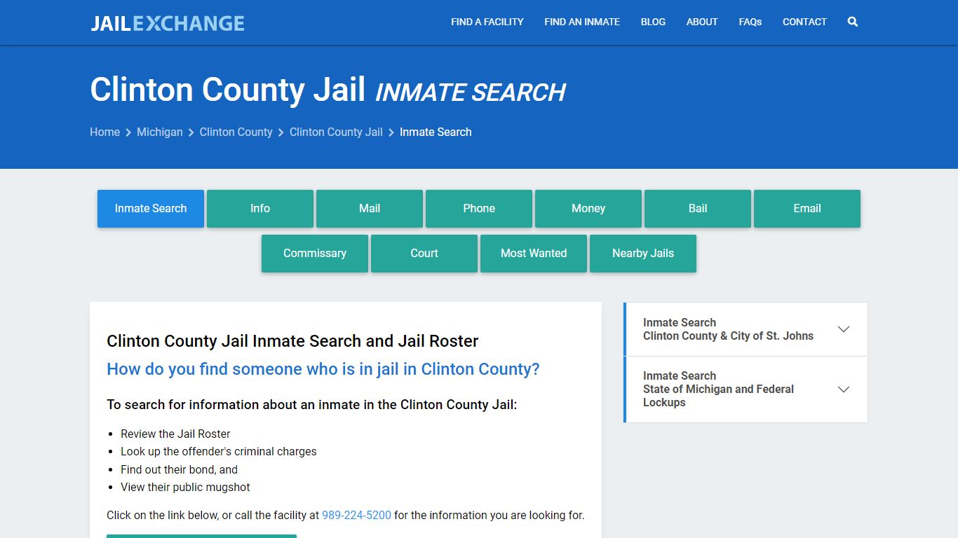 Inmate Search: Roster & Mugshots - Clinton County Jail, MI