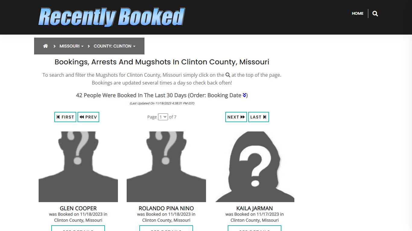 Recent bookings, Arrests, Mugshots in Clinton County, Missouri